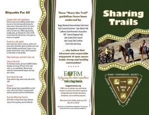 Image of Sharing Trails Etiquette brochure for Friends of Boggs Mountain